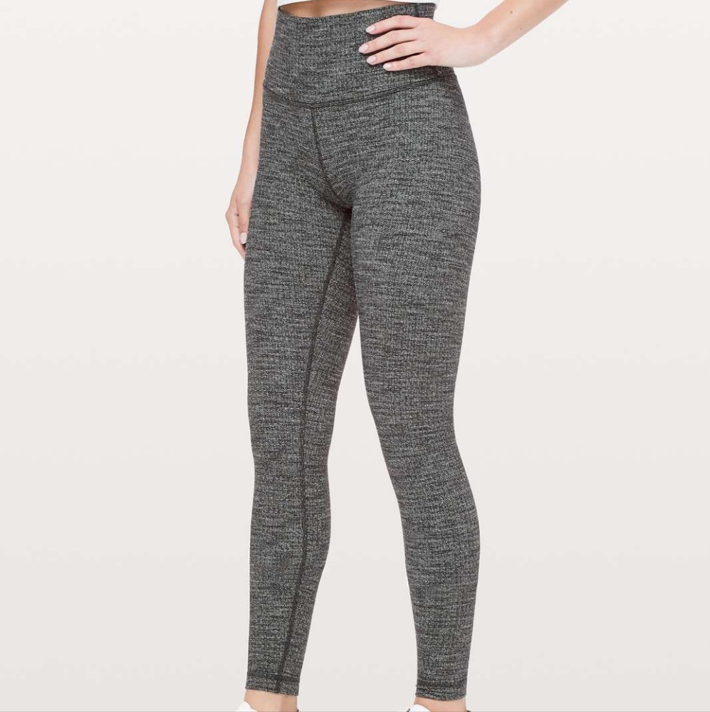 Lululemon Wunder Under High-Rise Tight *28"Luon Variegated Knit Black Heathered